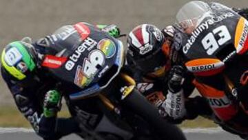 <b>CARA A CARA. </b>Pol Espargaró y Marc Márquez volvieron a librar un apasionante duelo en Moto2.