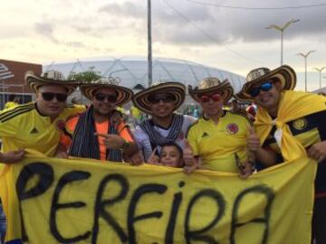 Los hinchas ya calientan el duelo Brasil - Colombia 