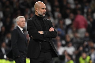 Guardiola critica el csped del Bernabu: Tienen que cuidarlo...