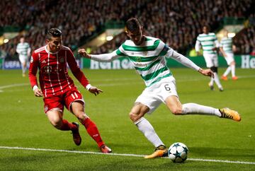 James tuvo una opción clara de gol en la victoria del Bayern Múnich ante el Celtic, por la fecha 4 de la Champions League.