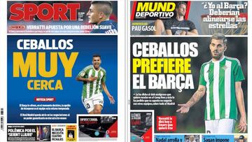 Portadas de los diarios Sport y Mundo Deportivo del d&iacute;a 4 de julio de 2017.