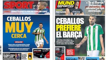 Portadas de los diarios Sport y Mundo Deportivo del día 4 de julio de 2017.