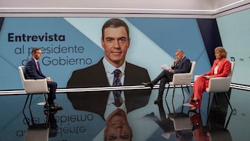 Imagen de la entrevista del presidente del Gobierno, Pedro Sánchez, a RTVE