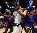 Las imágenes de la brutal pelea durante el Timberwolves - Pistons