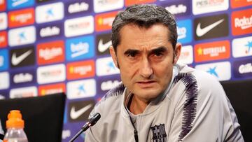 Ernesto Valverde en rueda de prensa. 