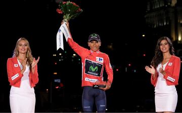 Vuelta a España - 11 de septiembre de 2016. El segundo triunfo del colombiano en una de las grandes del ciclismo. Nairo se llevó la victoria en la etapa 10 y cruzó la última etapa vestido de rojo. 