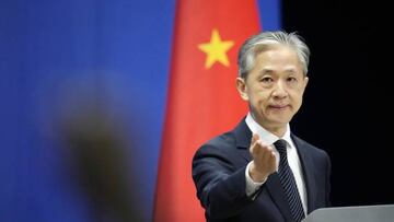 Chinese Foreign Ministry spokesman Wang Wenbin holds a press conference in Beijing on Aug. 8, 2022. (Photo by Kyodo News via Getty Images)