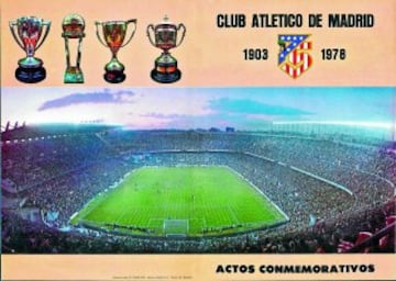 Cartel conmemorativo del 75 aniversario del Atlletico de Madrid 1903-1978.