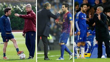 Cesc Fàbregas, a las órdenes de Arséne Wenger, Pep Guardiola y José Mourinho.