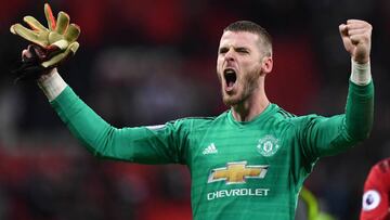 El guardameta español del Manchester United, David de Gea, durante un partido.