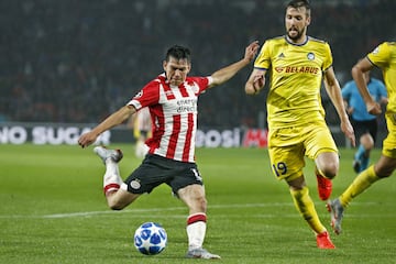 El delantero mexicano form車 parte del PSV entre 2017 y 2019, en las que destac車 como mejor goleador.