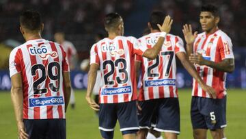 Junior de Barranquilla celebrando un tanto marcado en la &uacute;ltima fecha