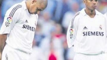 <b>OJO CRÍTICO. </b>Ronaldo, Robinho y, al fondo, Baptista. Los tres tendrán examen en el Bernabéu.