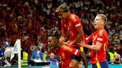 14/07/24  PARTIDO FINAL EUROCOPA ALEMANIA 2024 
ESPAÑA - INGLATERRA
PRIMER GOL NICO WILLIAMS 1-0 ALEGRIA LAMINE YAMAL DANI OLMO