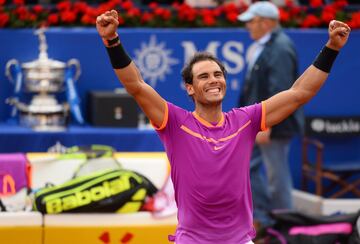 Décimo título para el mallorquín en Barcelona, segundo del año tras Montecarlo, 51º en tierra y 71º en su carrera. Se deshizo de Thiem en dos sets: 6-4 y 6-1.