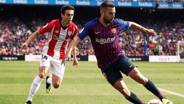 Jordi Alba, ante Susaeta.