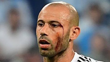 El ins&oacute;lito tatuaje que circula por redes de la cara ensangrentada de Mascherano.