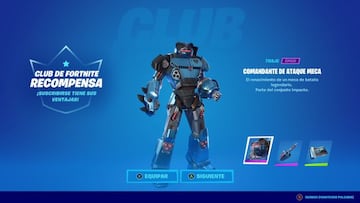 Los miembros del Club de Fortnite obtendr¨¢n a Comandante de Ataque Meca y sus accesorios simplemente por iniciar sesi¨®n