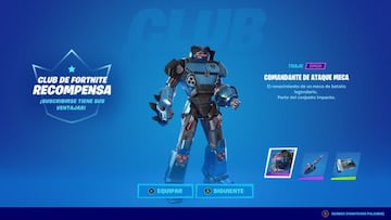 Los miembros del Club de Fortnite obtendrán a Comandante de Ataque Meca y sus accesorios simplemente por iniciar sesión