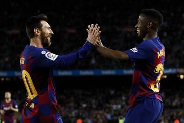 Ansu Fati y Messi.