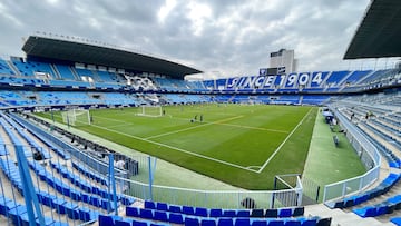 Vista del estadio La Rosaleda.