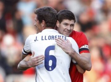 Steven Gerrard and Real Madrid's Julio Llorente