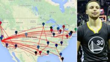 Los Warriors, también el que más ha viajado: ¡86.209 kms!