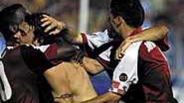 Tote celebrando el golazo que supuso la victoria del conjunto pucelano.