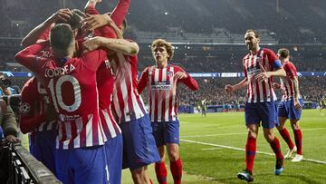 El Atletico de Madrid celebra un gol ante la Juventus.