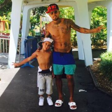 Arturo Vidal y su familia disfrutaron de una tarde en el Sea Aquarium de Miami, donde pasan sus vacaciones.