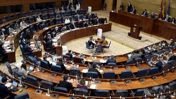 Archivo - Vista del hemiciclo durante una sesión plenaria en la Asamblea de Madrid (España),