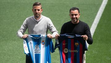 FUTBOL 2022-2023
Encuentro entre Xavi Hernandez, entrenador del FC Barcelona y Luis Garcia, entrenador del RCD Espanyol previa al derby partido de Liga Santander Jornada 34 entre el RCD Espanyol y el FC Barcelona
Foto: Rodolfo Molina