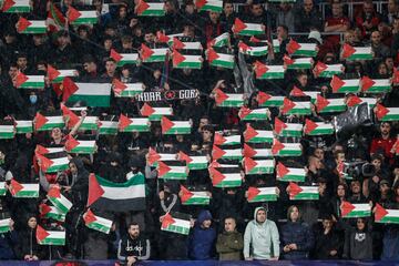 Banderas de Palestina en El Sadar