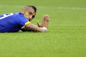 Arturo Vidal durante el duelo ante Palermo que se disputó en el Juventus Stadium. 