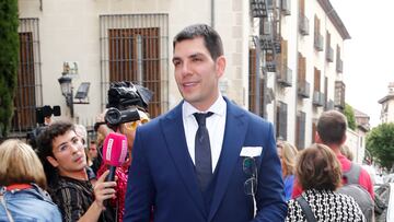 Diego Matamoros en la boda Marta L車pez ?lamo y Kiko Matamoros en la Bas赤lica de San Miguel , a 02 de Junio de 2023 en Madrid (Espa?a). EUROPA PRESS