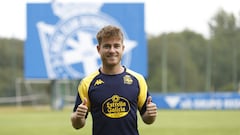 Berto Cayarga, en su presentación como jugador del Deportivo.