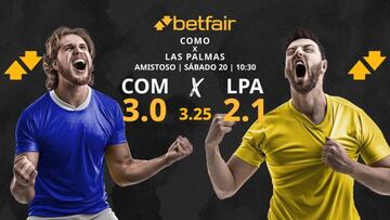 Como 1907 vs. UD Las Palmas: horario, TV, pronósticos y estadísticas