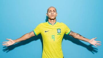 DOHA, QATAR - NOVEMBER 20: Richarlison of Brazil poses during the official FIFA World Cup Qatar 2022 portrait session on November 20, 2022 in Doha, Qatar. (Photo by Buda Mendes - FIFA/FIFA via Getty Images)