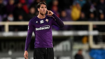 Dusan Vlahovic con la Fiorentina.