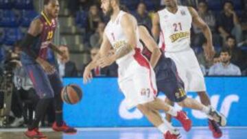 Spanoulis, en el primer partido de cuartos en el Palau.
