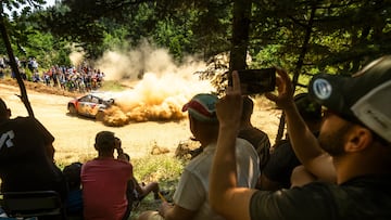 Ott Tänak (EST) Martin Järveoja (EST) Of team HYUNDAI SHELL MOBIS WORLD RALLY TEAM are seen performing during the World Rally Championship Greece in Lamia, Greece on 28,June. 2025 // Jaanus Ree / Red Bull Content Pool // SI202506280870 // Usage for editorial use only //
