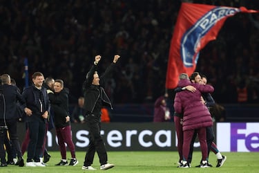 El Paris Saint-Germain celebra la victoria tras finalizar el encuentro. La gran final, PSG-Inter, en el Allianz Arena de  Munich. En la imagen, Luis Enrique, entrenador del PSG.