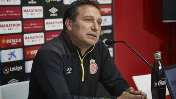 Eusbeio Sacrist&aacute;n, entrenador del Girona, habl&oacute; sobre la visita al Valladolid del martes.