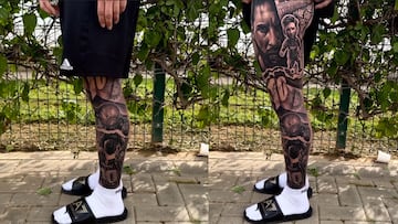 Aficionado se tatúa toda la pierna con referencias de Messi