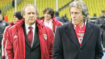 António Carraça en compañía de Jorge Jesus, ex técnico de Benfica