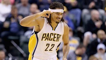 Chris Copeland, en un partido durante su etapa como jugador de los Indiana Pacers.