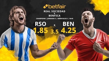 Real Sociedad vs. SL Benfica: horario, TV, estadísticas, clasificación y pronósticos