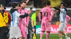 A pesar de su enojo, Messi cumple el sueño de un fan