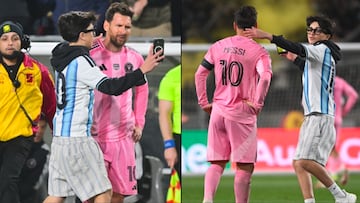 A pesar de su enojo, Messi cumple el sueño de un fan