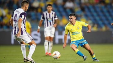 Alberto Moleiro en su debut con Las Palmas.